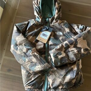 The North Face Kids Camo Puffer Jacket - Brown and Green
